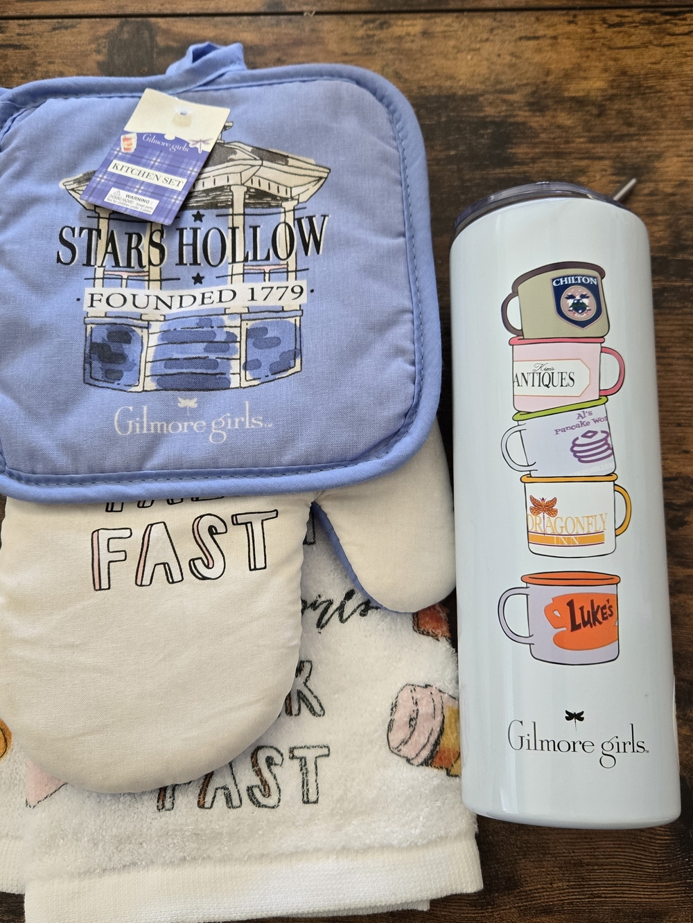 Gilmore Girls Stars Hollow Blue Kitchen Set - Towel, Mitt & Tumbler